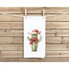 Christmas Santa Cactus Cowboy Snowman Flour Sack Kitchen Towel, Funny