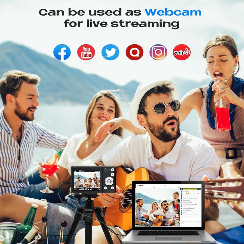 Digital Camera,Bofypoo 4K Autofocus Vlogging Camera with 32G Memory Card