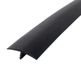 Outwater Plastic T-molding 1-1/4 Inch Black Flexible Polyethylene Center Barb Tee Moulding 12 Foot Coil