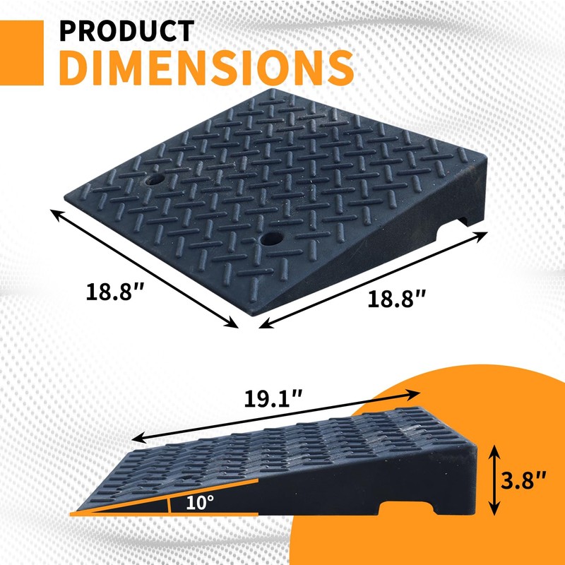 Curb Ramps for Driveway 5" Rise Height 2 Pack Heavy