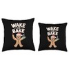 Wake and Bake Gingerbread Rolling Pin Christmas Cookie Throw Pillow