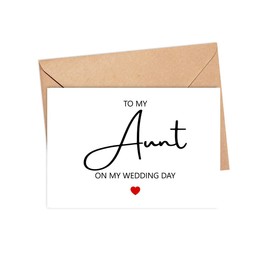AcevedoDesign To My Aunt On My Wedding Day Greeting Card - 5 x 7 inches, Modern, Letter Print, Black
