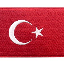 Turkish Flag Embroidered Iron-On / Sew On Patch