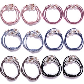 Shefun JP178 Hair Rubber Pearl Rubber Band Fashionable Adult Hair Elastic Pony Tail Cute Ring Rubber Girl Hair Ornaments Colorful (Pearl)