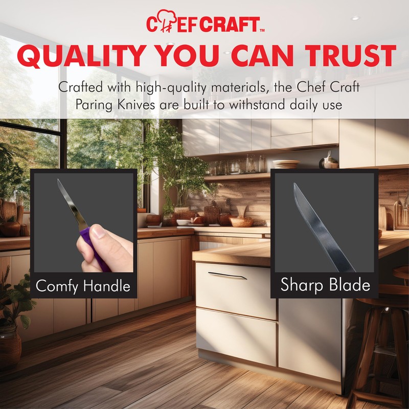 Chef Craft Select Paring Knife Set, 2.5 inch blade 6