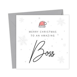 Merry Christmas to an amazing Boss Christmas Card | Xmas Cards | Cute Christmas Card | For Work Colleague | Christmas Card For Friend | Boss Christmas Card