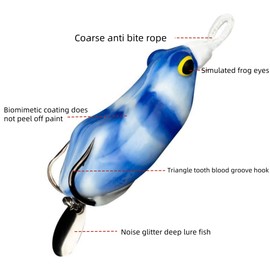 top Water Fishing Bait, Torpedo Frog Crank Bait, Weed Free Freshwater Soft Simulation Frog Bait, Suitable for Freshwater and Saltwater Perch Fishing Frog Bait