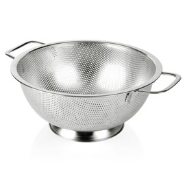 YC Kitchen Stainless Steel Sieve, Stainless Steel Kitchen Strainer, Pasta Strainer with Handles, Dishwasher Safe, 28.5 cm