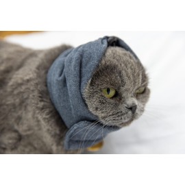 FDANDADE Cat Snood Ear Protector,Cat Ear Wrap Cats Anxiety Relief, Noise Canceling for Fireworks Grey S