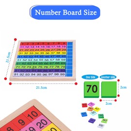 Xinlon Wooden Maths Learning Board Toy, Maths Learning Toy, 1-100 Continuous Numbers, Wooden Educational Game, Educational Toy, Gift, Children, Numbers, Colours & Calculation, Learning for Children