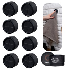 HEFA Towel Holder, 8 Pack Modern Kitchen Towel Hooks, Plastic, Chrome, Wall Mount, Towel Organizer, Kitchen and Bathroom Organization, 2 lbs Weight Capacity