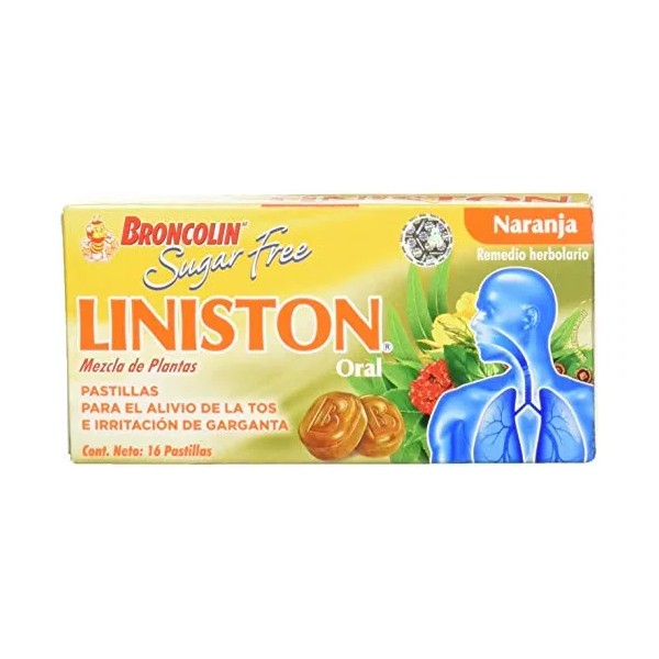 Broncolin Liniston Oral Sugar Free Sabor Naranja Remedio Her