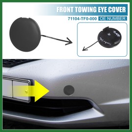 Motoforti Front Bumper Tow Hook Towing Eye Cover 71104-TF0-000 Matte Black Long-lasting