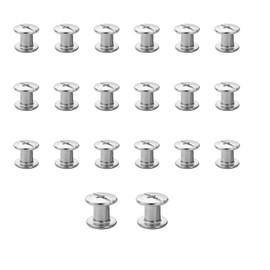 Pack of 20 Belt Screws Book Screws Stainless Steel M5 x 8 mm Rivets for Leather, Chicago Binding Screws Hollow Rivets Screw Rivets for Books Dog Leads DIY Crafts Book Binding Book Binding (Silver)