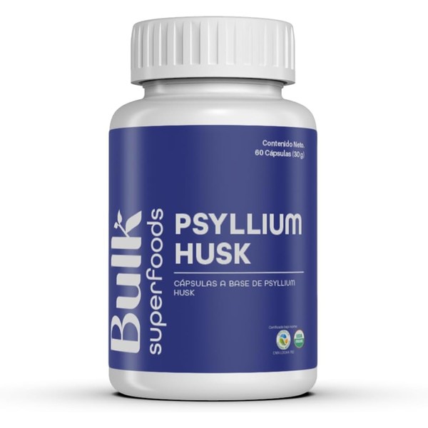 BULK SUPERFOODS - Psyllium Husk 100% Natural - 60 Cápsulas