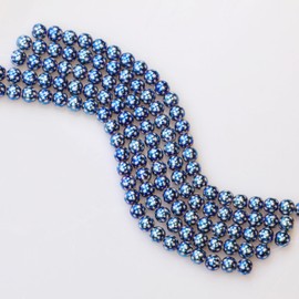 50pcs Fashion Ceramic Beads for Jewelry Making Electroplated Hexagram Pattern Beads for DIY Crafts Jewelry Making Bracelets Necklace