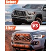 ‎MODIPIM Smoked Shell Red Light 4pcs Tacoma LED Grill Lights