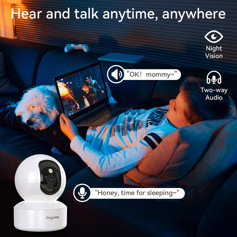 BoyKeep Indoor Camera - 2K Pet Camera, 5G/2.4GHz WiFi Cam