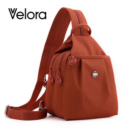 Velora Fashion Oxford Cloth Casual Backpack Messenger Bag Chest Bag with Side Pouch Adjustable Strap Zipper Pocket Inner Patch Pocket 30x21x14cm:_dark purple