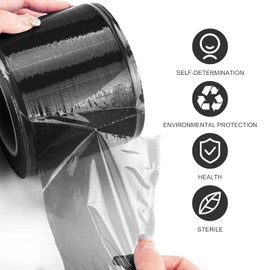 Dental Protective Film, 1200 Sheets, PE Disposable Protective Film, Plastic Tattoo Protective Film for Dental Materials, Barrier Film, Sticky (Black)