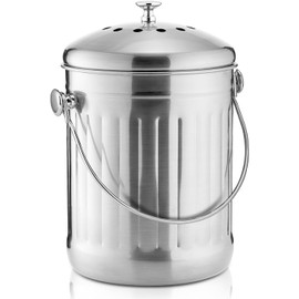 DOZENEGG Compost Bin 1 Gallon - Countertop Compost Pail