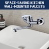 Mineup Wall Mounted Kitchen Tap, 360° Rotating Stainless Steel Tap,