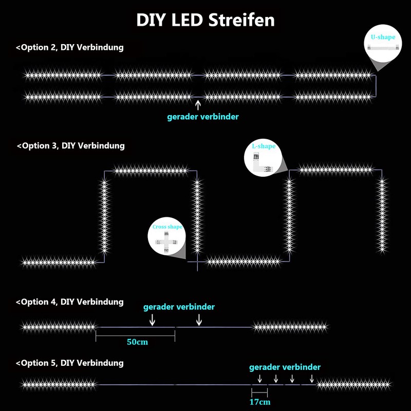 WOBANE Kitchen LED Under-Unit Light, 8 x 30 cm LED
