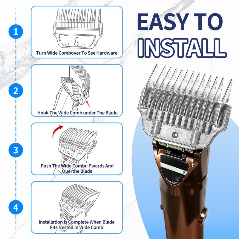 5-Piece Clipper Guard Comb for Wide A5 Blade, Compatible with