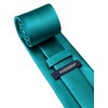 HISDERN Mens Ties Teal Silk Tie and Pocket Square Set