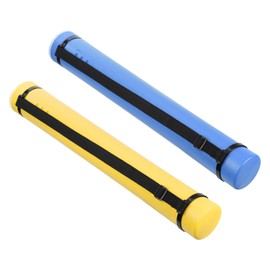 PATIKIL Extendable Poster Tubes with Strap, 2pcs Expand from 24.8" to 42.5" Art Document Storage Carry Tubes for Blueprints Drawings Art, Yellow Blue