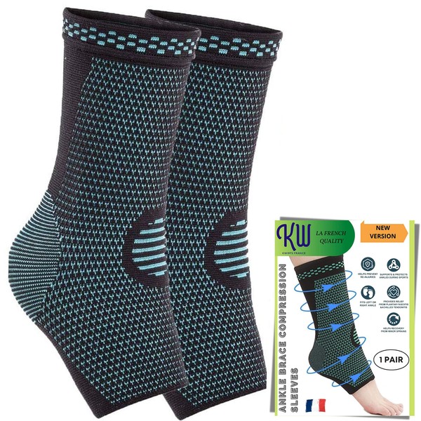 KWIM'S France® Ankle Brace Compression Stockings Men Women Compression Stockings Sports Replacement for Ankle Position/Ankle Sprain (Green, M)