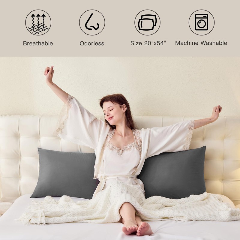 DOWNSTORIA Body Pillow Pillowcase, Ultra Soft Microfiber Long Pillow Cover,