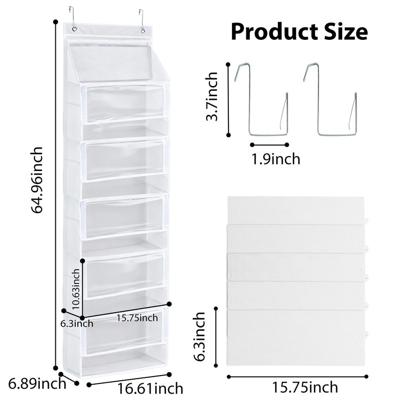 Bounlgsr 6 Large Hanging Yarn Storage Organizer with Double Zippers,10