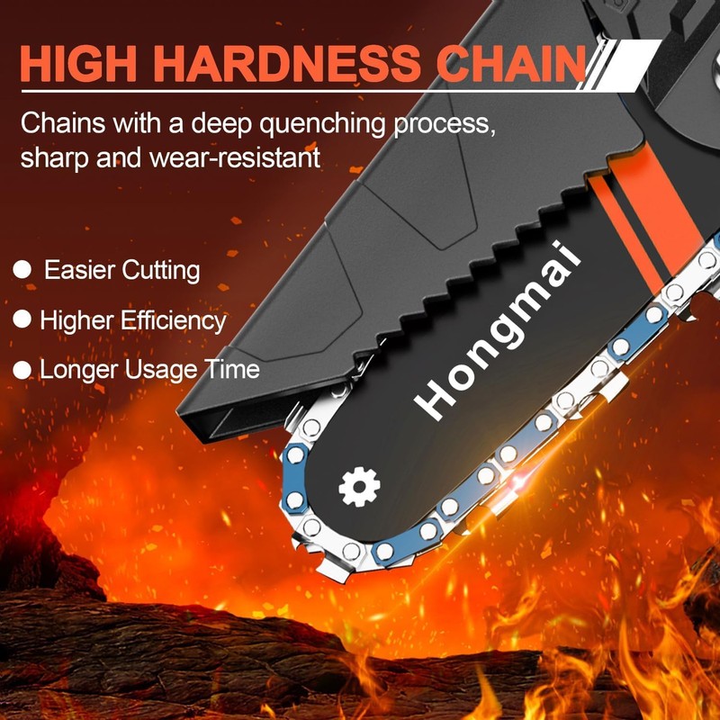 Hongmai Mini Chainsaw, 4 Inch Cordless Handheld Electric Chainsaw for