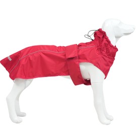 Adjustable Waterproof Dog Raincoat for Dogs,Lightweight Pet Rain Jacket Puppy Clothes with Reflective Strip for Small Medium Large Dogs(Red, Small)