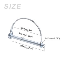 METALLIXITY Safety Coupler Pin (5/16"x3.54"/8x90mm), Shaft Locking Pin W Round Arch Wire Retainer - for House Construction, Tractors, Trailers, Trucks