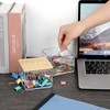 SVNXI Clear Stackable Paper Clip Holder with Bamboo Lid 2