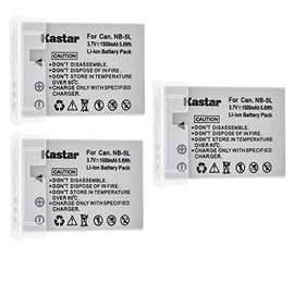 Kastar NB-5L Battery (3-Pack) for Canon PowerShot S100, S110, SD700, SD790, SD800, SD850, SD870 is, SD880 is, SD890 is, SD900 is, SD950 is, SD970 is, SD990 is, SX200 is, SX210 is, SX220 is, SX230 HS
