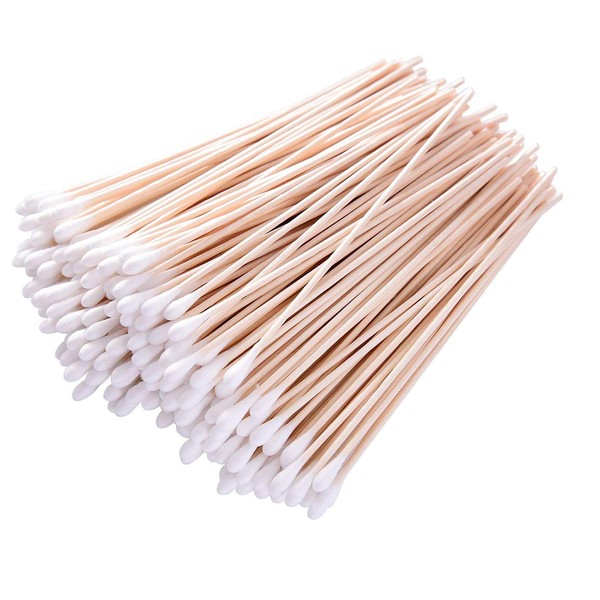 6’’ Long Cotton Swabs 200pcs for Makeup, Gun Cleaning or Pets Care