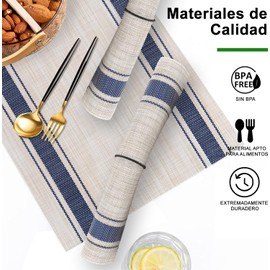Manteles Individuales, 8 Piezas Tapete de Mesa Antideslizante Resistente al Calor Lavables, Mantel Individual de PVC Práctico y Decorativo para el Hogar, Restaurante, Cocina, Hotel, Cafetería