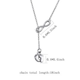 Baby Feet Love Infinity Necklace New Mom Necklace Gift for Your Friend Family (necklace s)