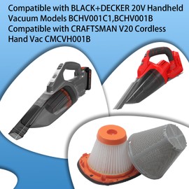 Aolleteau 2 Pack HEPA Filter Compatible with BLACK+DECKER 20V MAX POWERCONNECT Handheld Vacuum Models BCHV001C1, BCHV001B, Fits CRAFTSMAN V20 Cordless Hand Vac CMCVH001B,Compare to Part #N900287