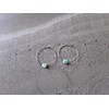 Natural Larimar Minimalist Stainless Steel Hoop Earrings