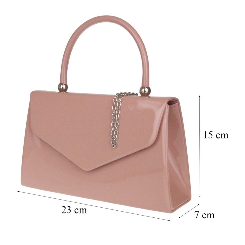Girly Handbags Womens Patent Clutch Bag Handbag Small Hard Case