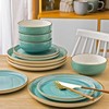 GBHOME Ceramic Dinnerware Sets, 12 Pieces Stoneware Dinnerware Set, Plates