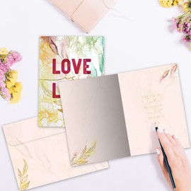 Tree-Free Greetings - Wedding Greeting Cards - Artful Designs - 2 Cards + Matching Envelopes - Made in USA - 100% Recycled Paper - 5"x7" - Love is Love (GT60187)