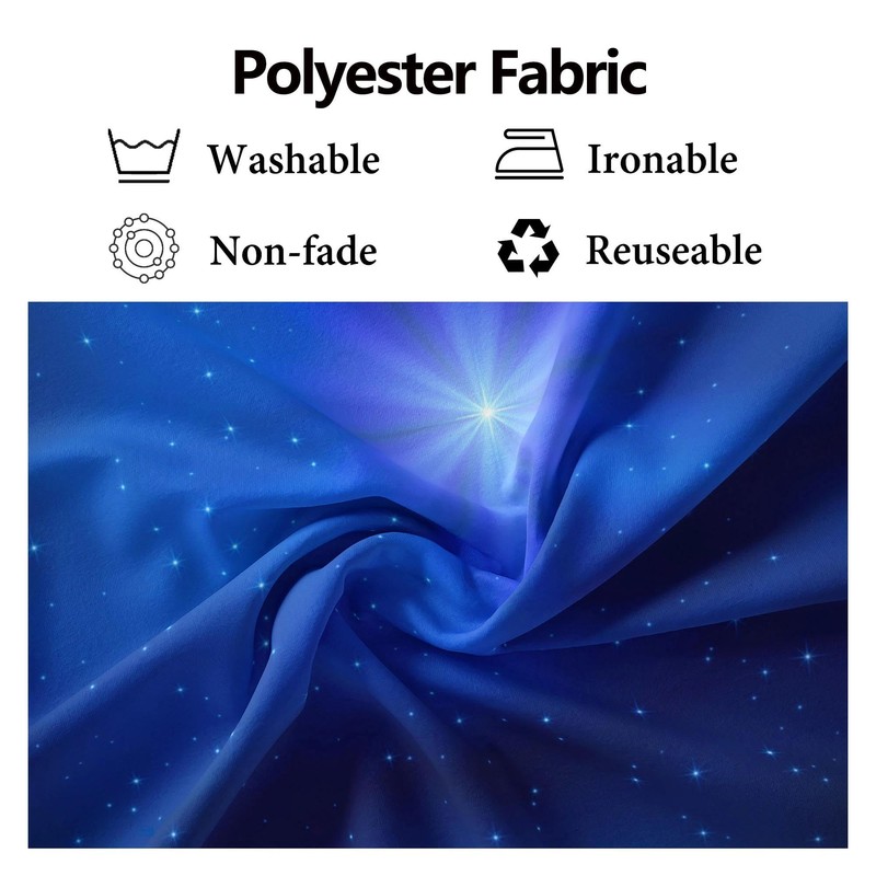 Corfoto Blue Starry Night Sky Backdrop Fabric - Star of