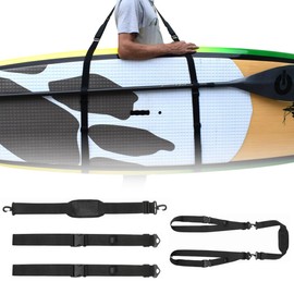 CLIUNT Surfbrett Tragegurt, SUP Tragegurt, Verstellbarer SUP Board Schultergurt, Surfbrett Schultergurt mit Spanngurt für Kajak Surfboard Kanu SUP, für Surfbretter, Paddleboards, Longboards und Kajaks