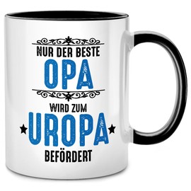 Seness Nur der beste Opa wird zum Uropa befördert Tasse, Du wirst Großvater, Geschenk für Schwangerschaft verkünden, Geburtstagsgeschenk Enkel, Großeltern Senioren Rentner, Schwangerschaftsverkündung