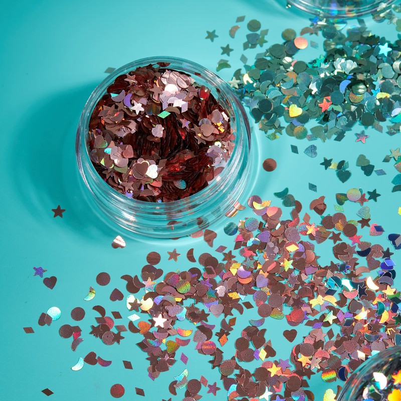 Moon Glitter Holographic Glitter Shapes - 100% Cosmetic Glitter for